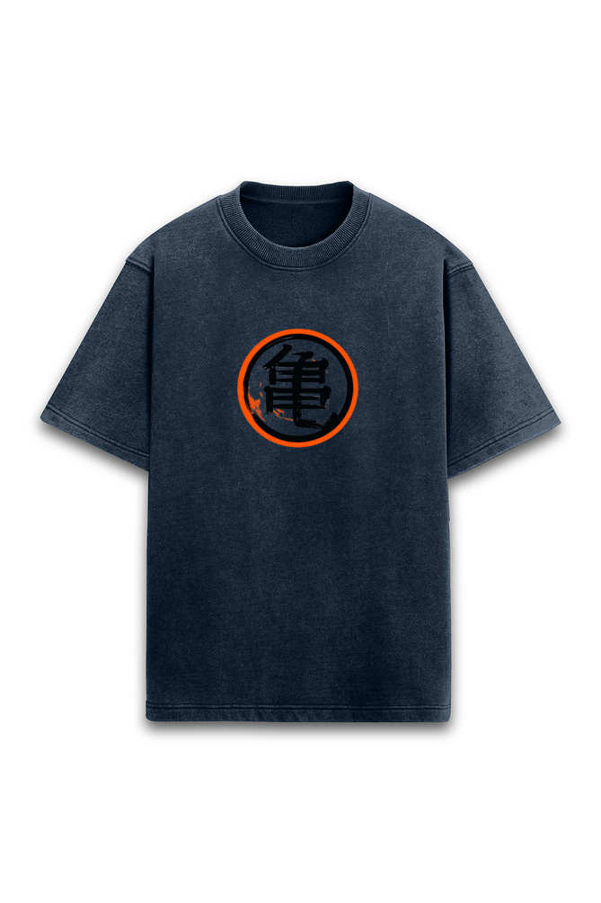 DBZ - Navy Acid Wash Oversized T-Shirt - disCOVERed.co.in