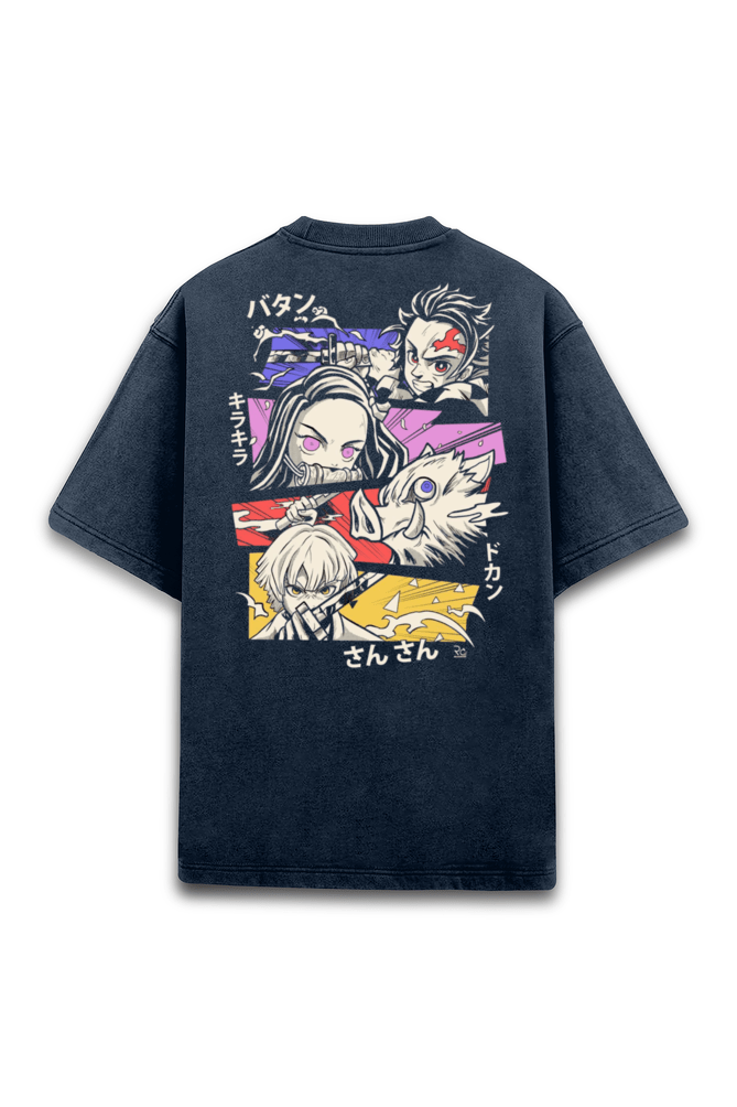 Demon Slayer - Acid wash oversized Tee - disCOVERed