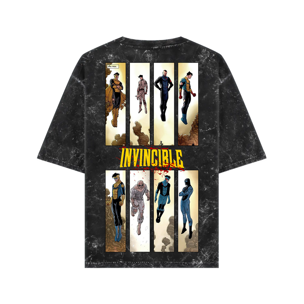 Invincible Mark Acid Washed Oversized Tee