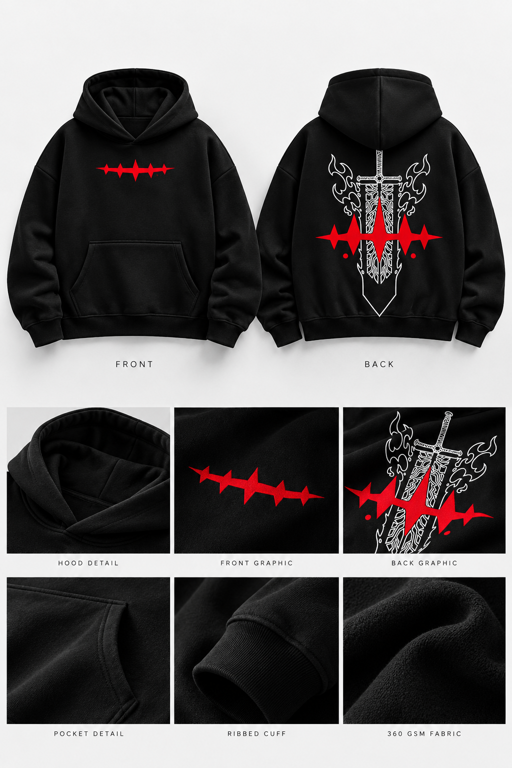 Black Clover Boxy Fit Oversized Hoodie | DSCVRD