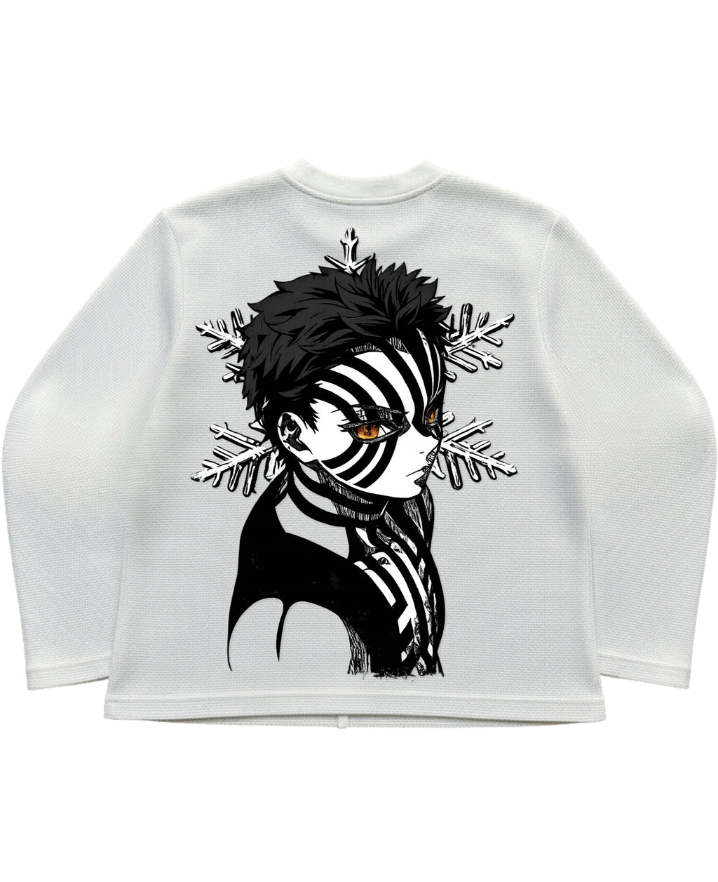 Off-white waffle knit oversized full-sleeve Back Design