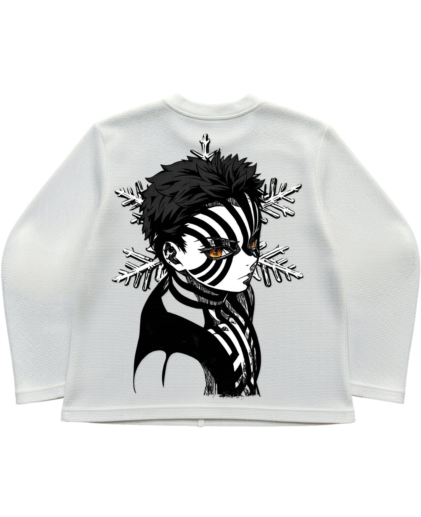 Off-white waffle knit oversized full-sleeve Back Design