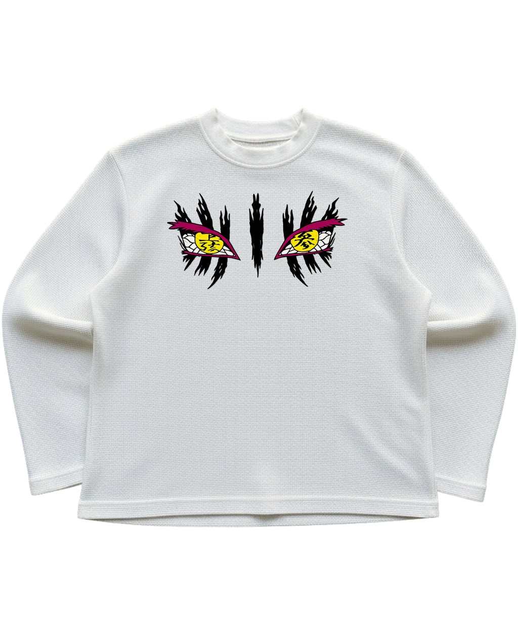 Off-white waffle knit oversized full-sleeve Front Design