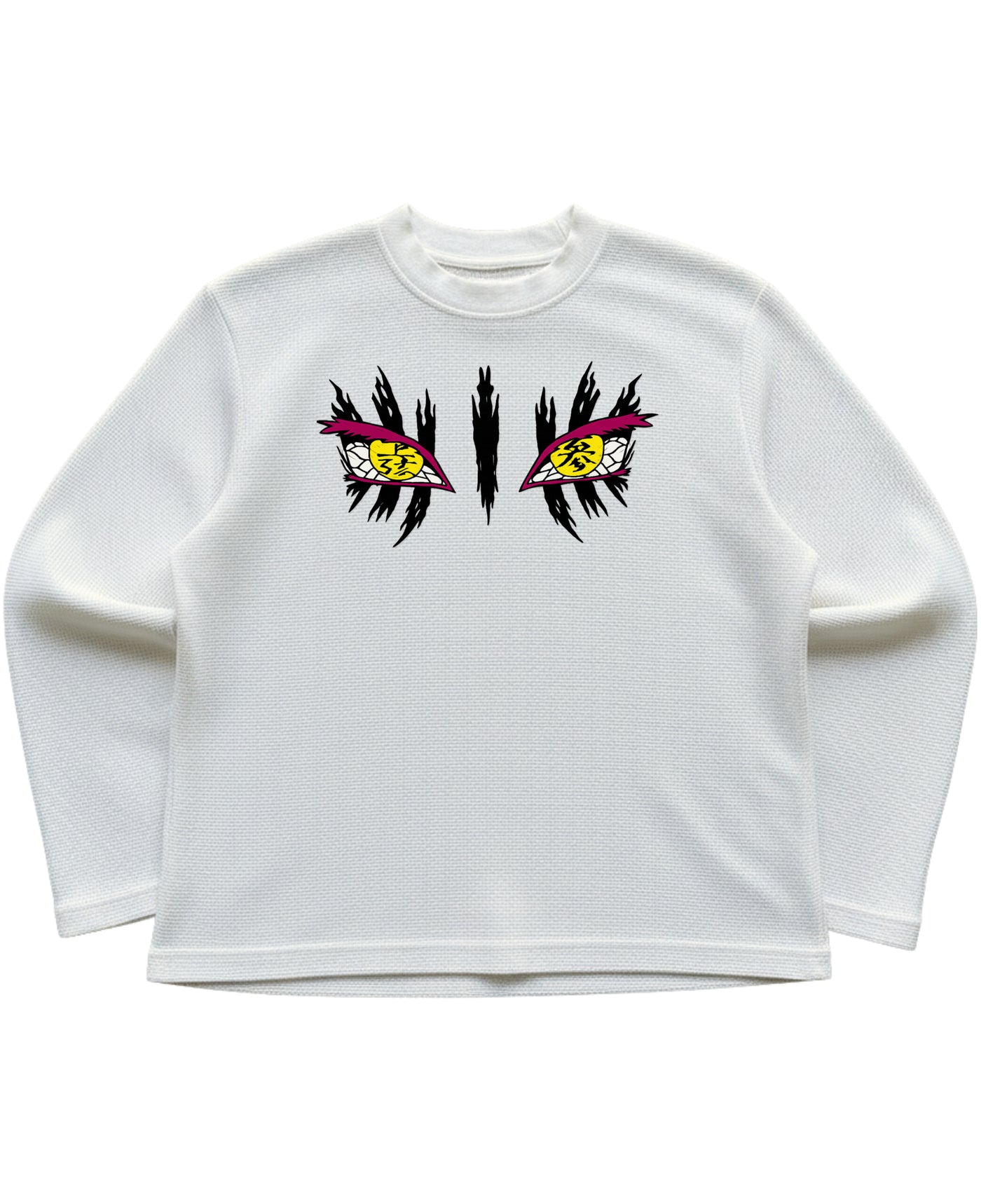 Off-white waffle knit oversized full-sleeve Front Design