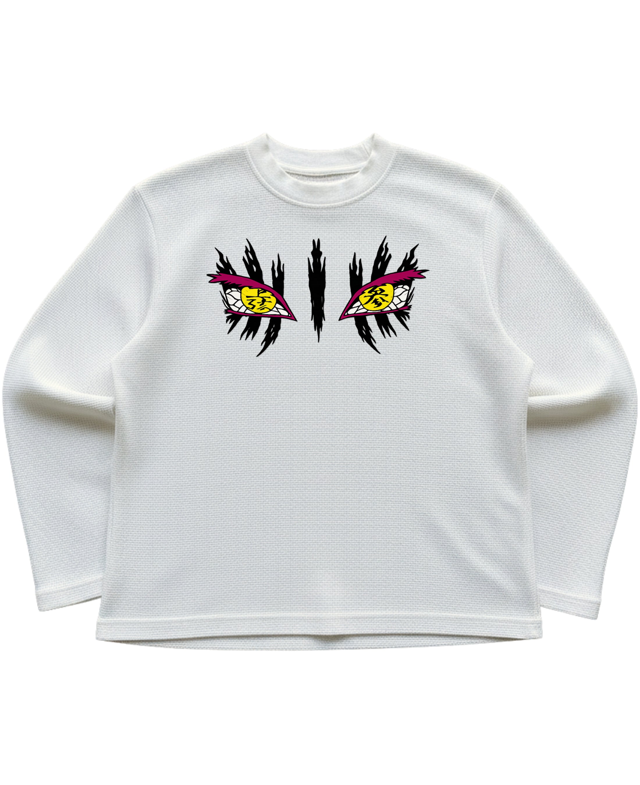 Off-white waffle knit oversized full-sleeve Front Design