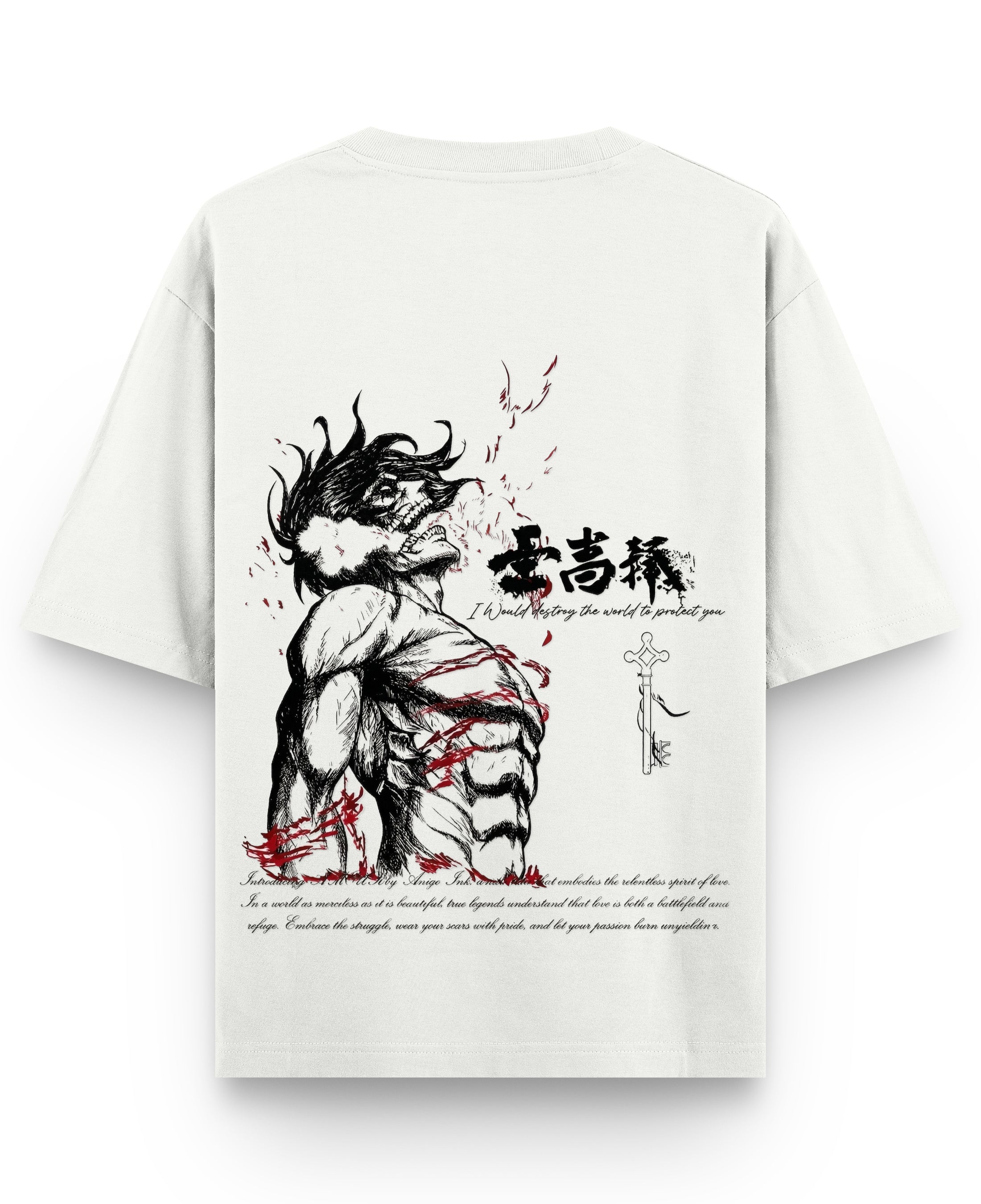 Off White Oversized T-shirt Back Design