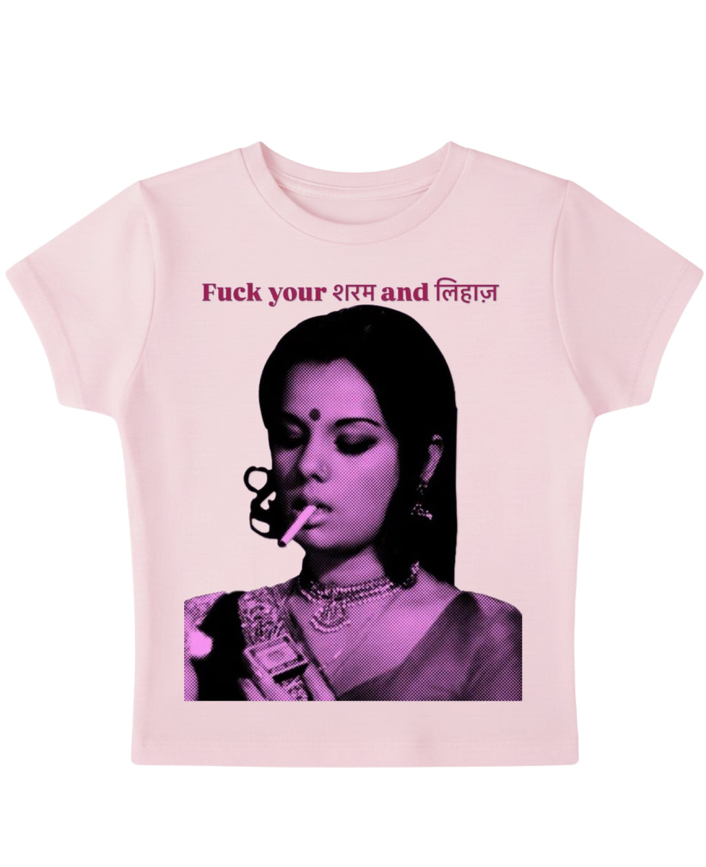 Baby Pink Baby Tee Front Design