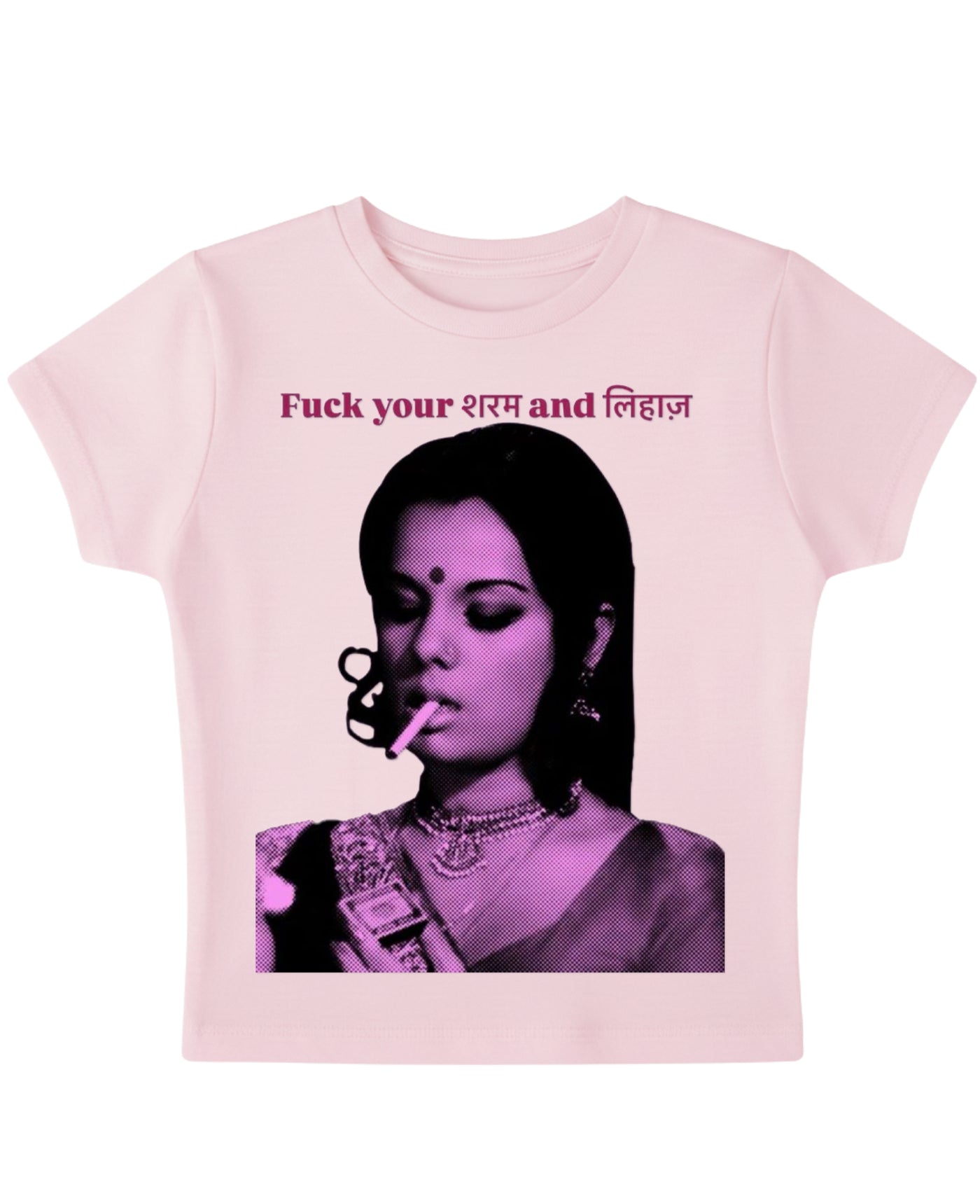 Baby Pink Baby Tee Front Design