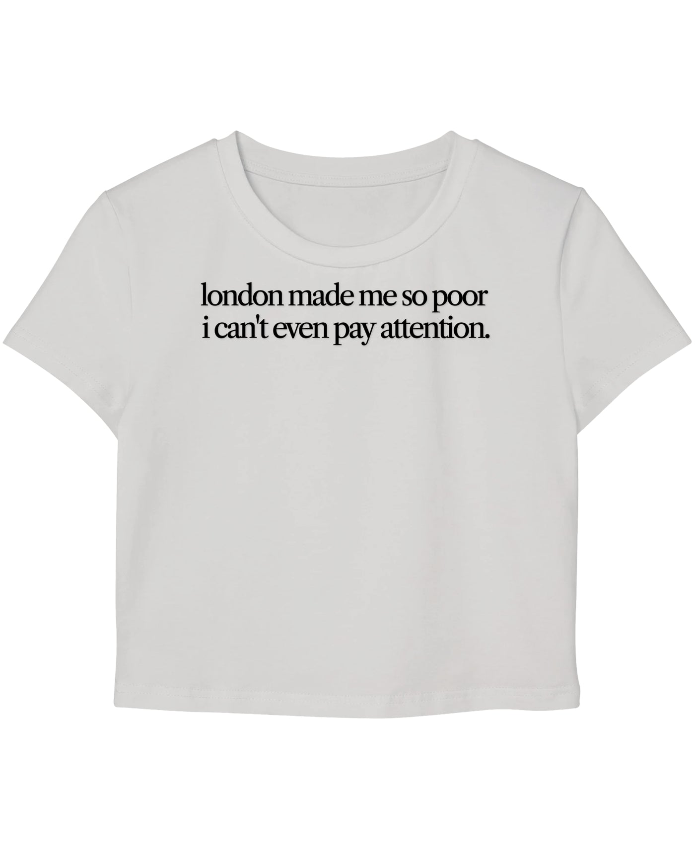 White Baby Tee Front Design