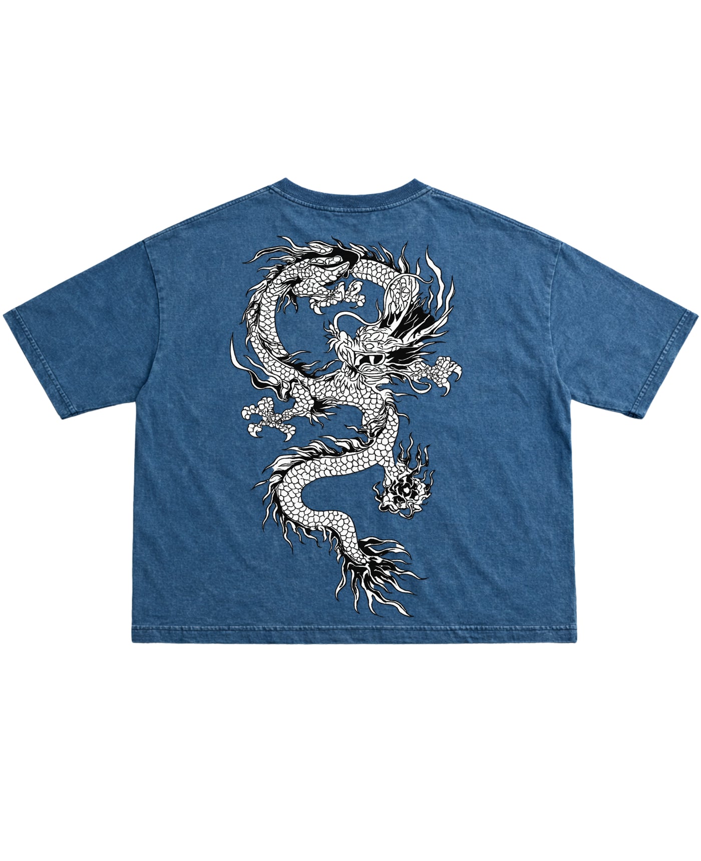 Denim Wash Boxy Fit T-shirt Back Design