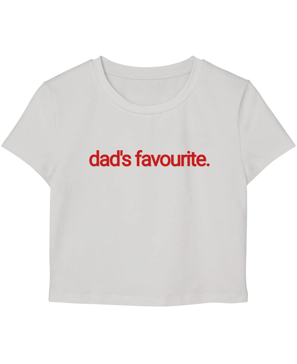 White Baby Tee Front Design
