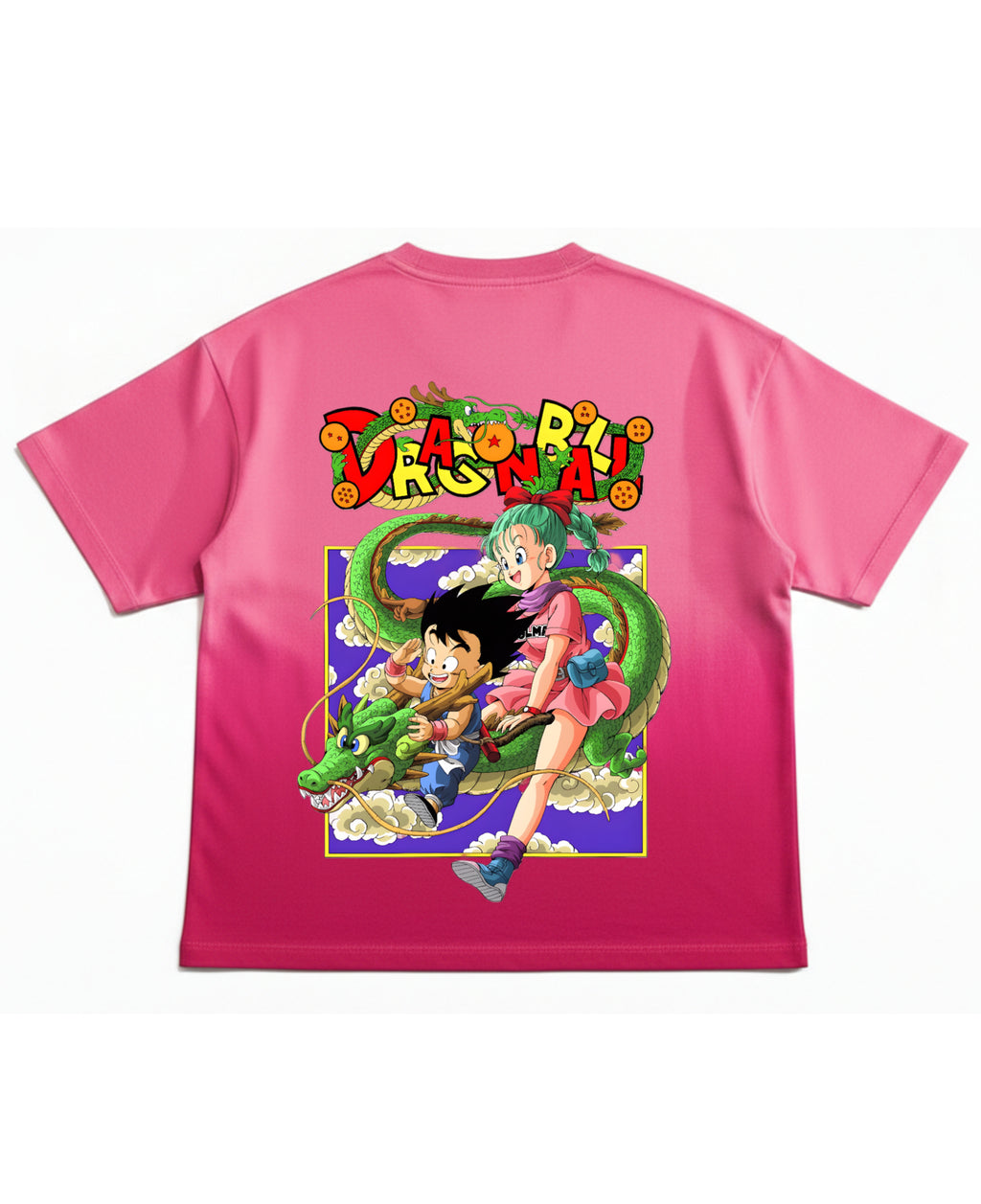 Pink Sunfade Ombré Wash Boxy Fit T-shirt Back Design