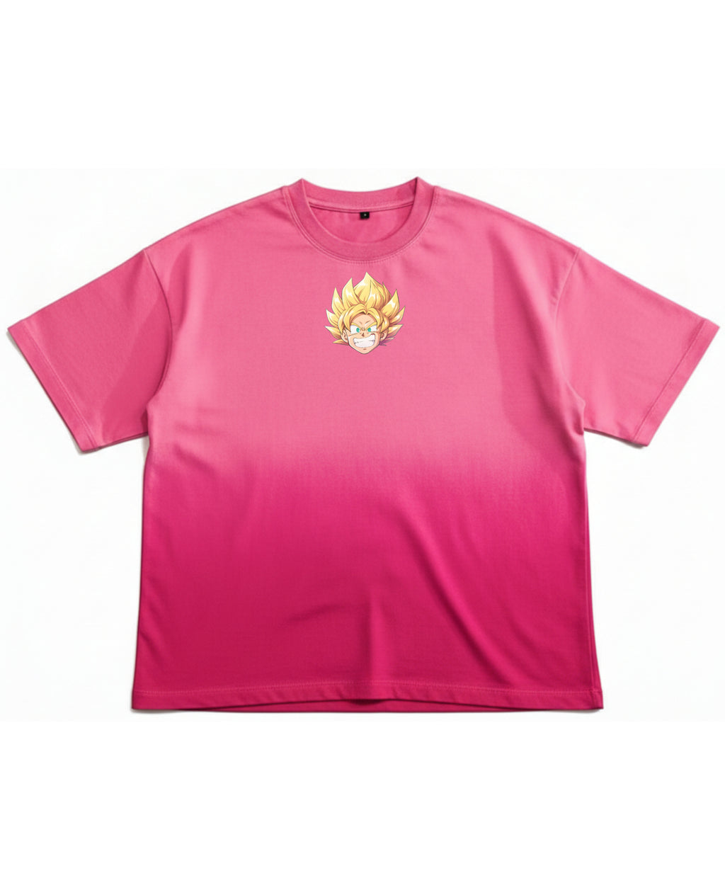 Pink Sunfade Ombré Wash Boxy Fit T-shirt Front Design