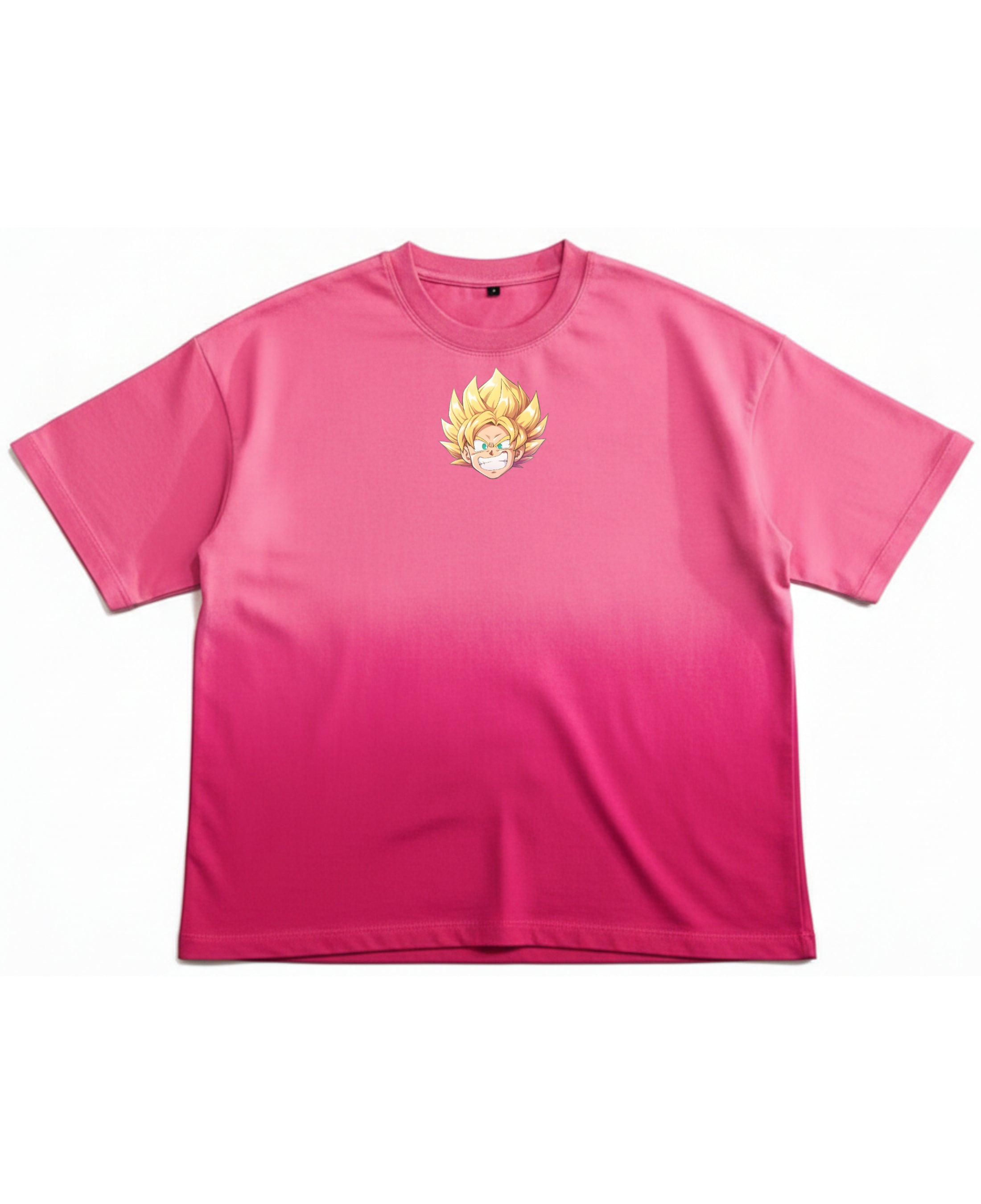 Pink Sunfade Ombré Wash Boxy Fit T-shirt Front Design