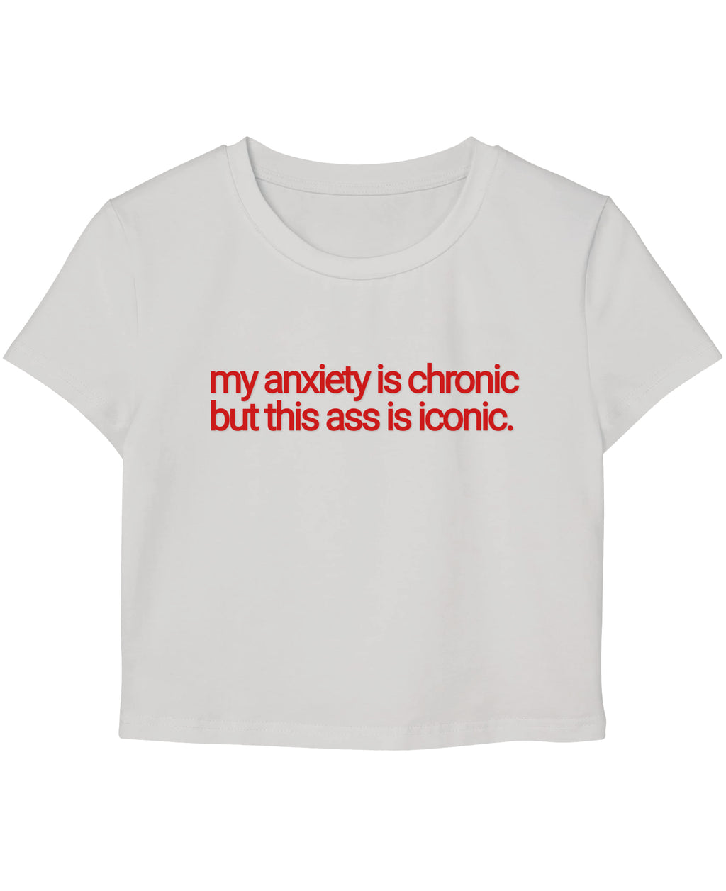 White Baby Tee Front Design