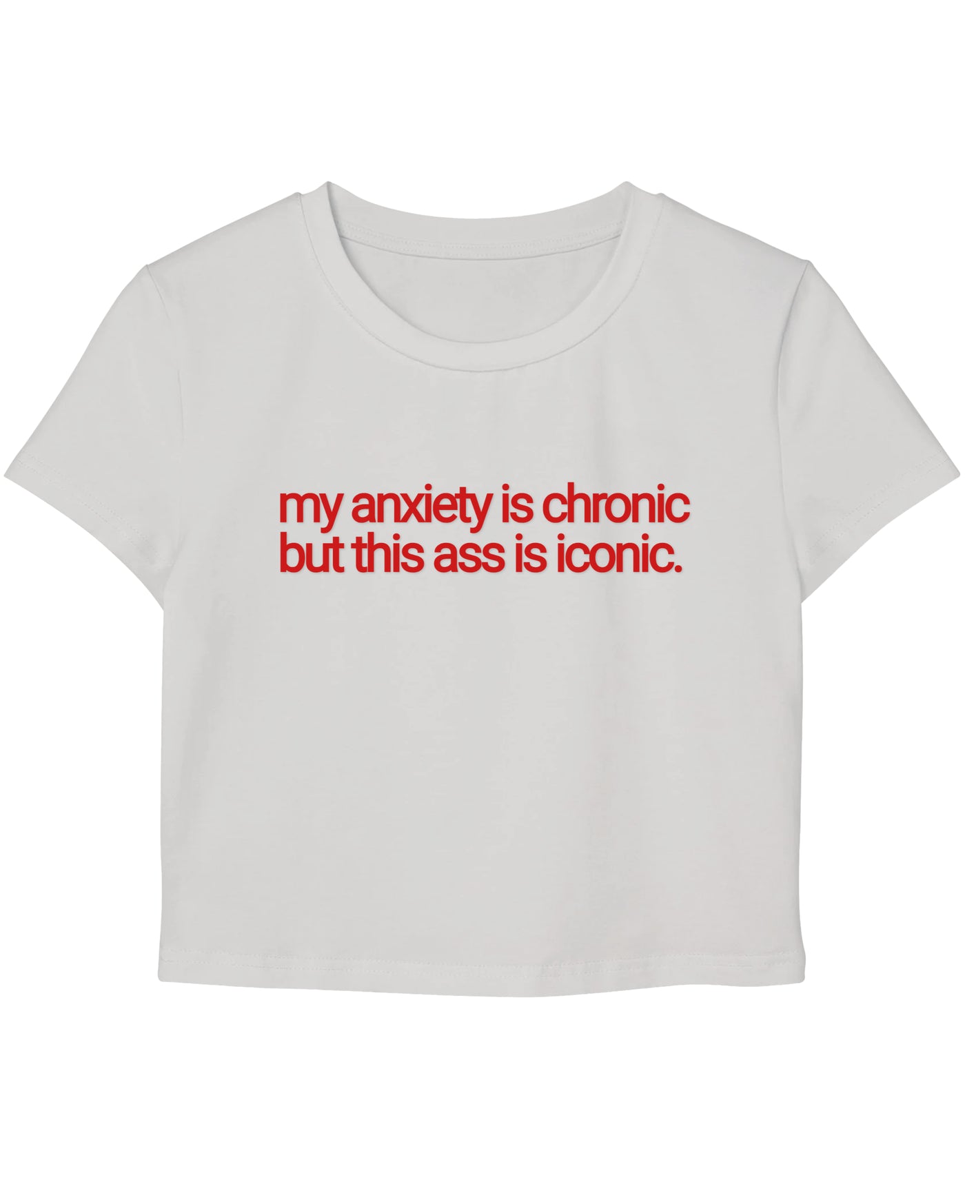 White Baby Tee Front Design