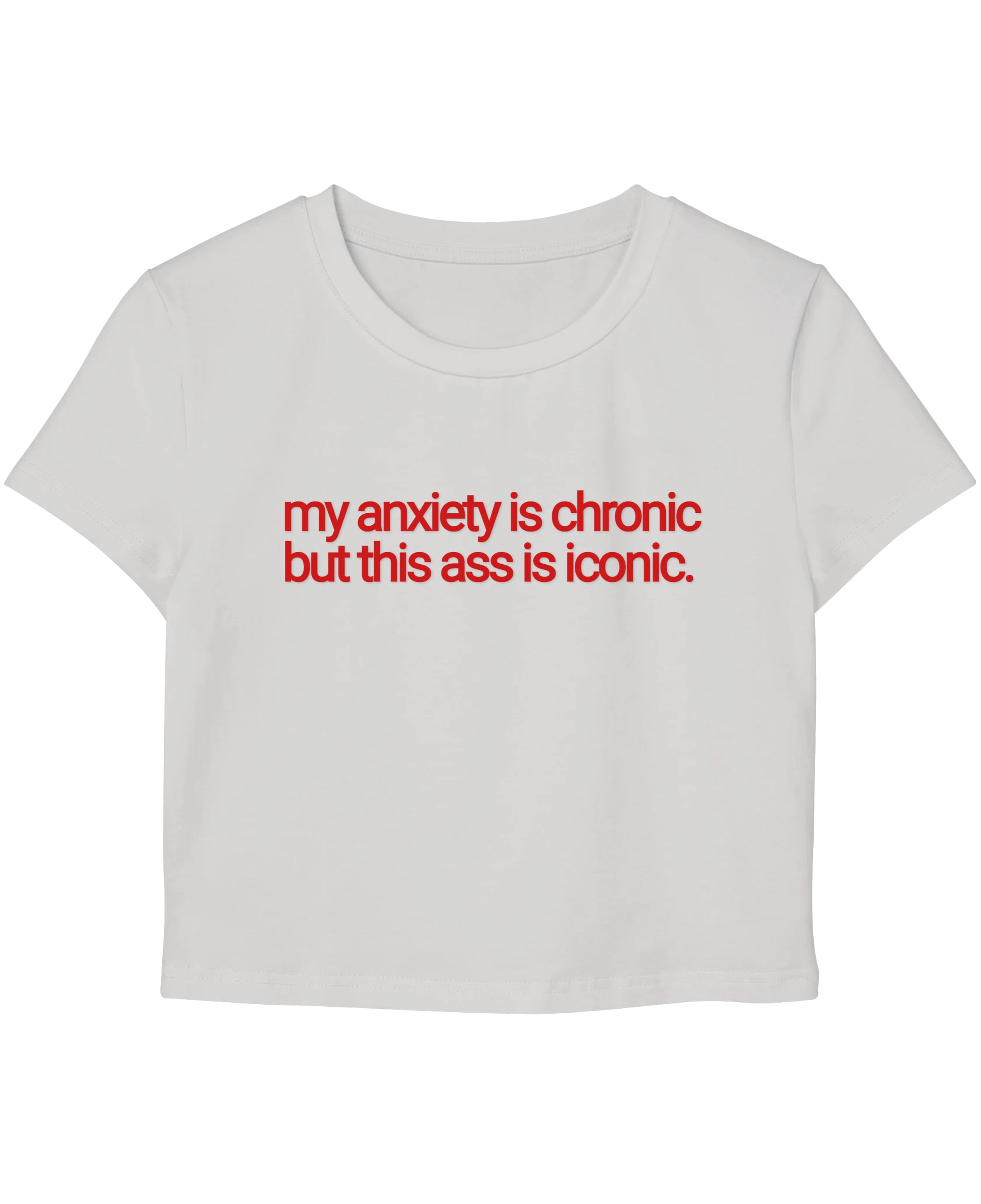 White Baby Tee Front Design