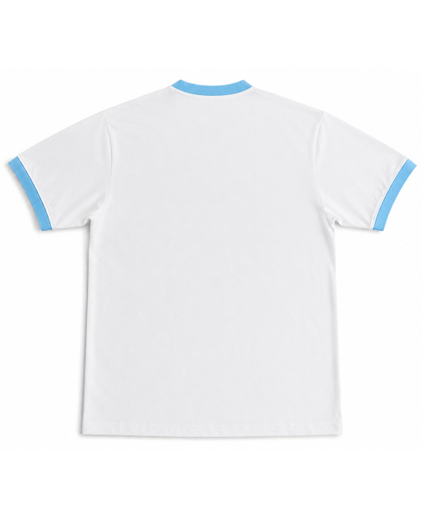 White & Sky Blue Ringer tee Back Design