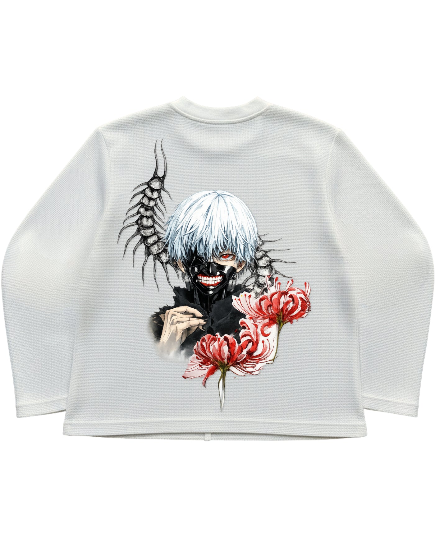 Off-white waffle knit oversized full-sleeve Back Design