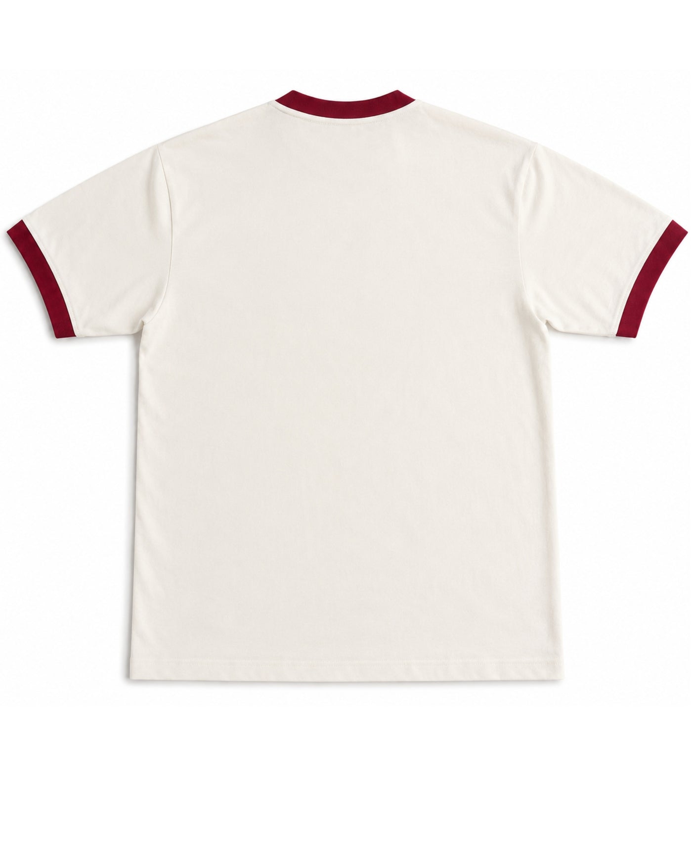 Off White & Maroon Ringer tee Back Design