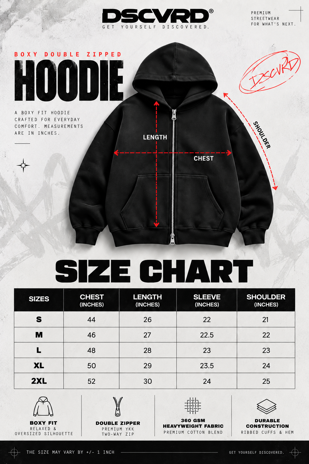 I am LIFE Heavyweight Embroidered Zipup Hoodie