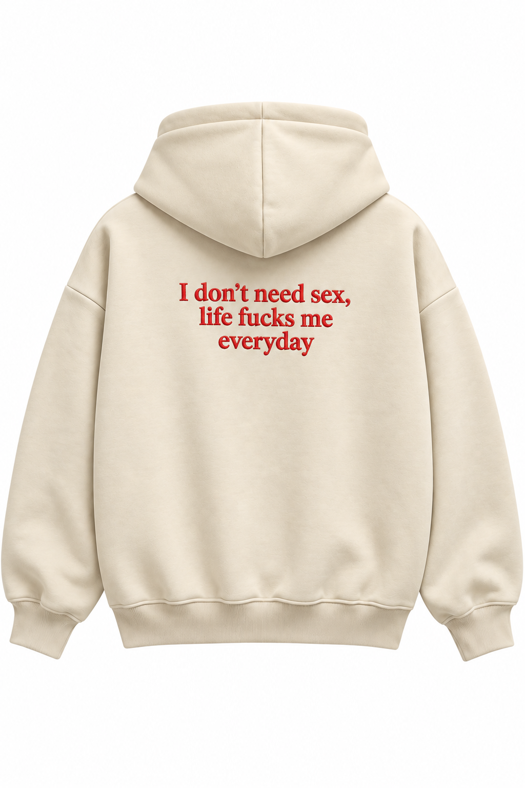 Life Fucks Me Heavyweight Embroidered Hoodie