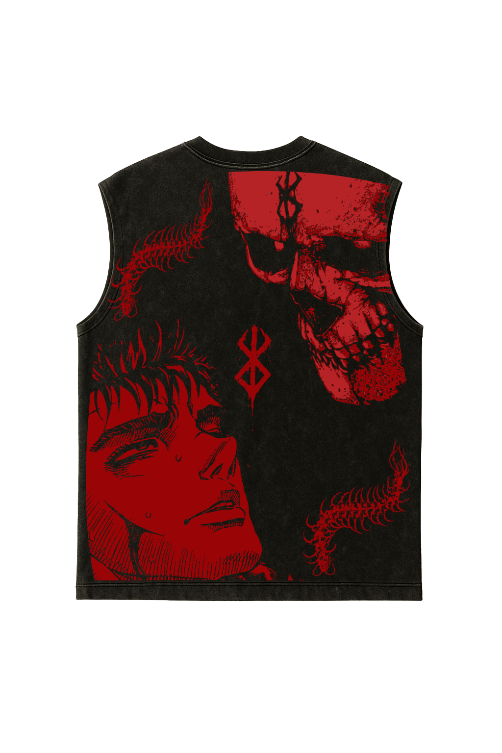 Berserk Sleeveless Acid Wash T-shirt