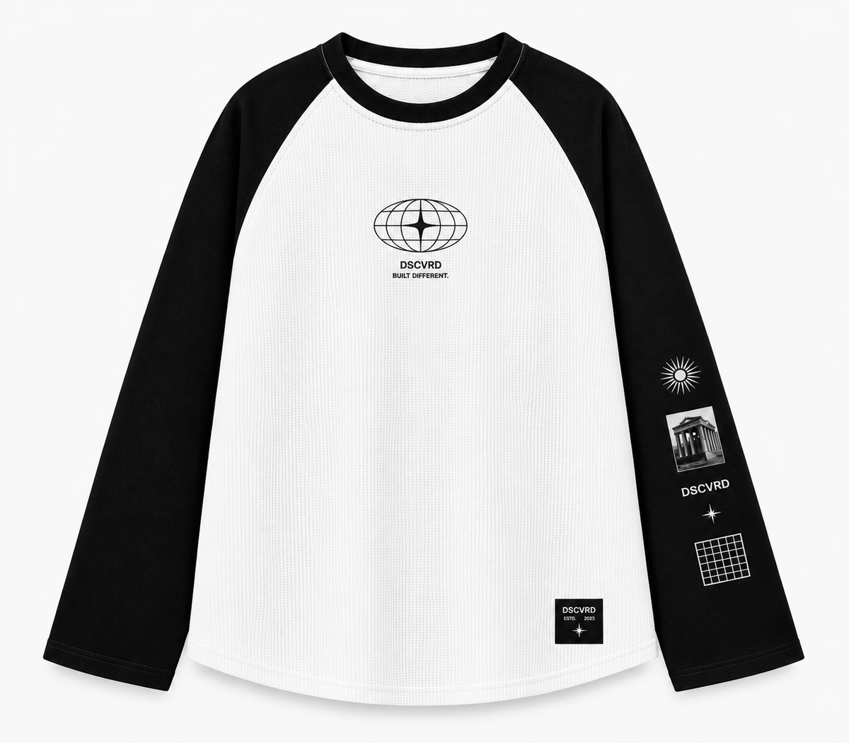 DSCVRD Built Different  Long Sleeve Raglan Graphic T-Shirt