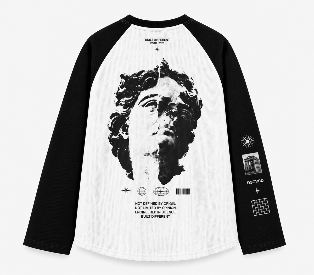 DSCVRD Built Different  Long Sleeve Raglan Graphic T-Shirt